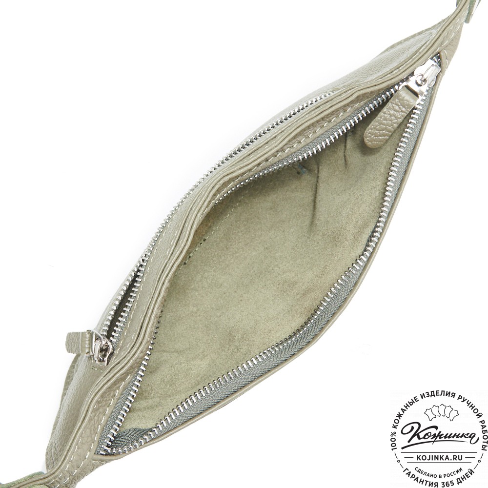 Кожаная сумка на пояс "Рики" (олива)